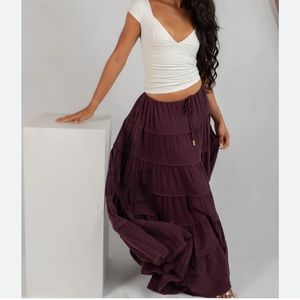 Free People Simply Smitten Tiered Maxi Skirt